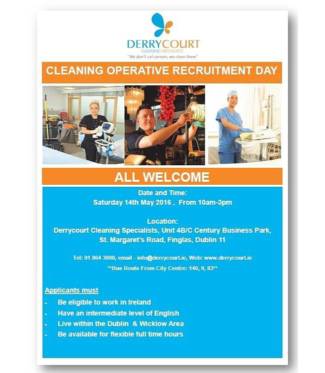 Cleaning Operative Recruitment Day Post