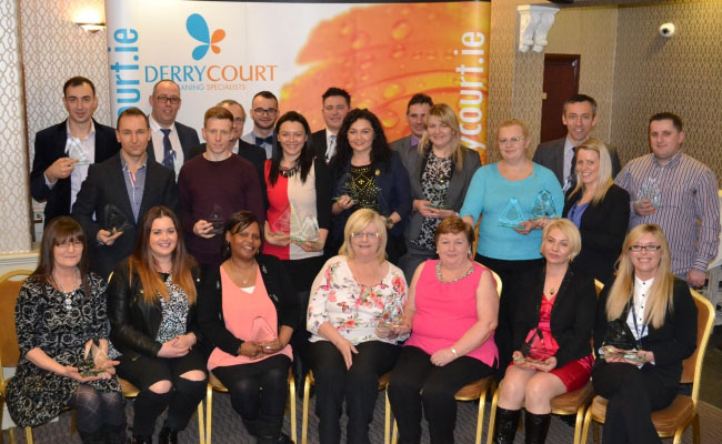 All staff members at Derrycourt staff awards 2015.