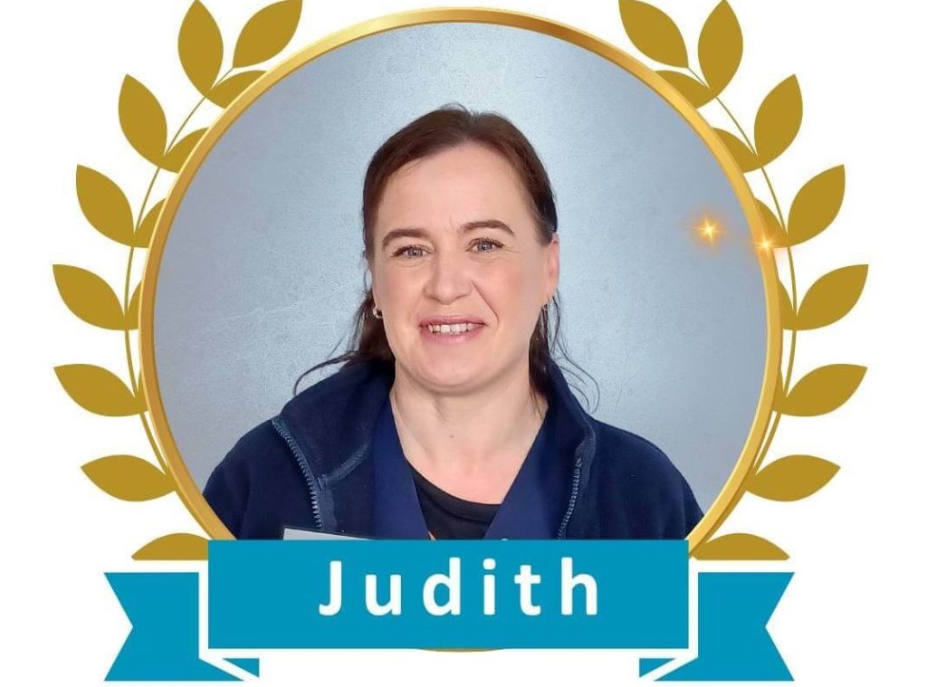 Judith Derrycourt April employee of the month