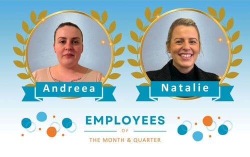 Andreea January Employee of the month and Natalie, employee of the quarter