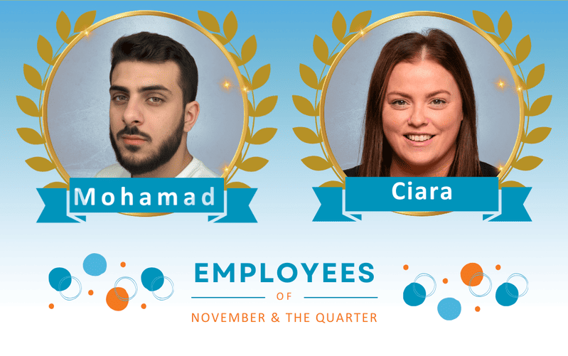 November Derrycourt Employee of the month, Ciara, Head office employee of the quarter