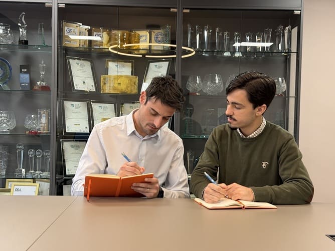 Sebastian and Alvaro intern smiling