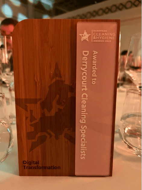 Derrycourt Cleaning Specialists has won the Digital Transformation Award at the European Cleaning & Hygiene Awards 2026